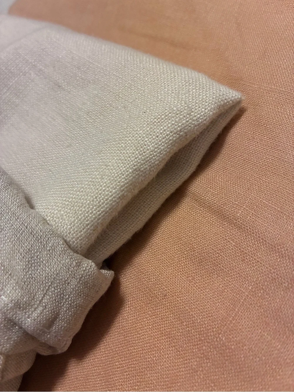 Bed Threads 100% Flax Linen Crème Cushion Cover - Zippered Pillowcase